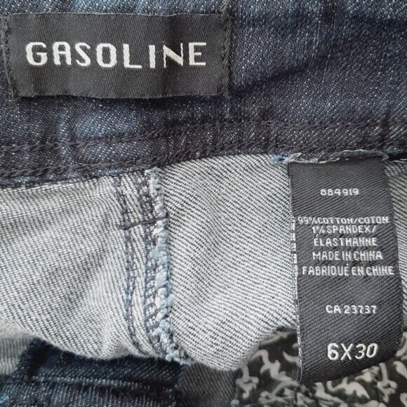 GASOLINE Junny-C Overlap Faux Belt Mid-Rise Straight Leg Dark Blue Jeans Sz 6 - Picture 9 of 10